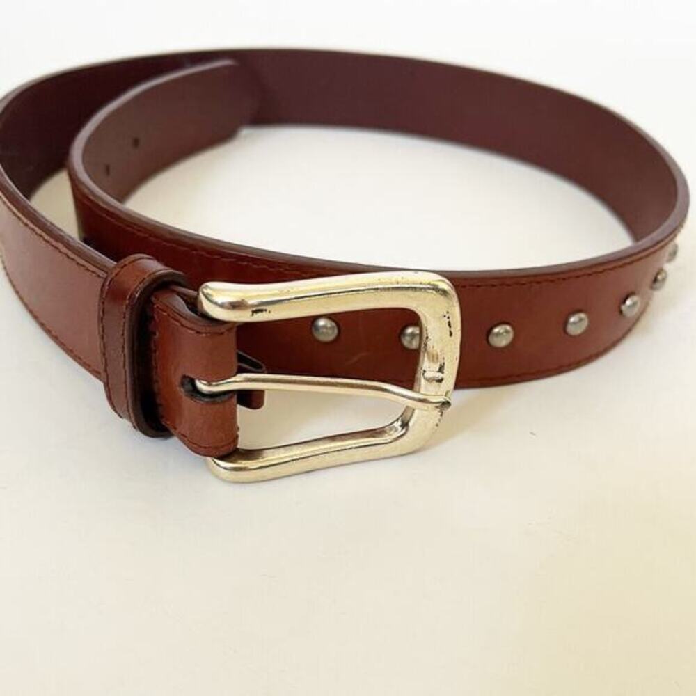 Amanda Smith Genuine Leather Brown Belt Studded Western Women's Size 28